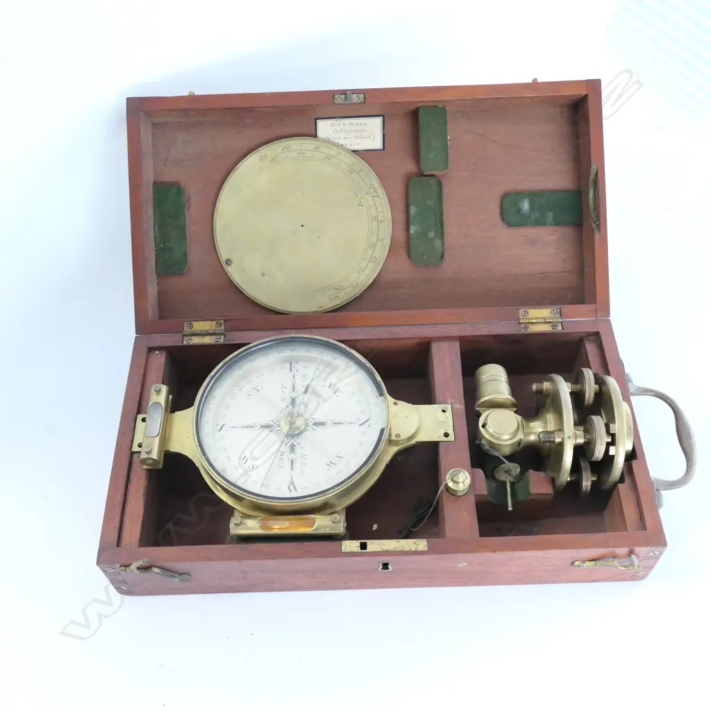19thC SURVEYOR'S COMPASS by W & S JONES, No.30 LOWER HOLBORN, Image 1++